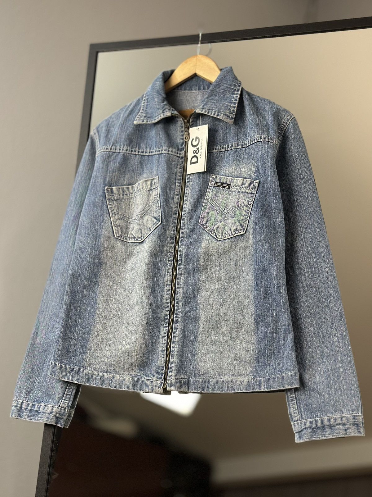 Dolce & Gabbana Vintage Dolce Gabbana Denim Jacket Leather Diesel style Punk Size US S / EU 44-46 / 1 - 5 Thumbnail