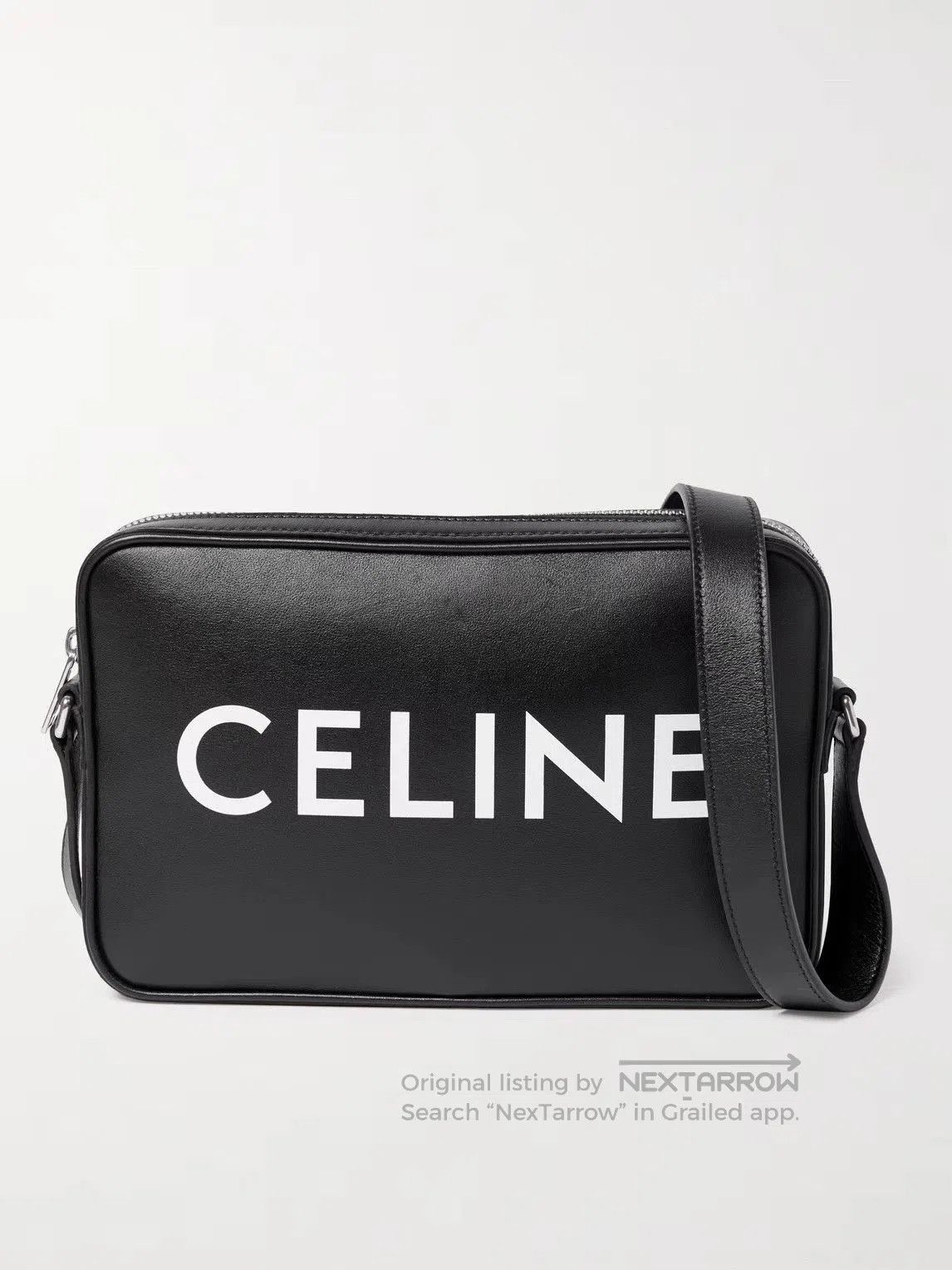 Celine Black Leather Crossbody Bag with Logo. Size ONE SIZE - 1 Thumbnail