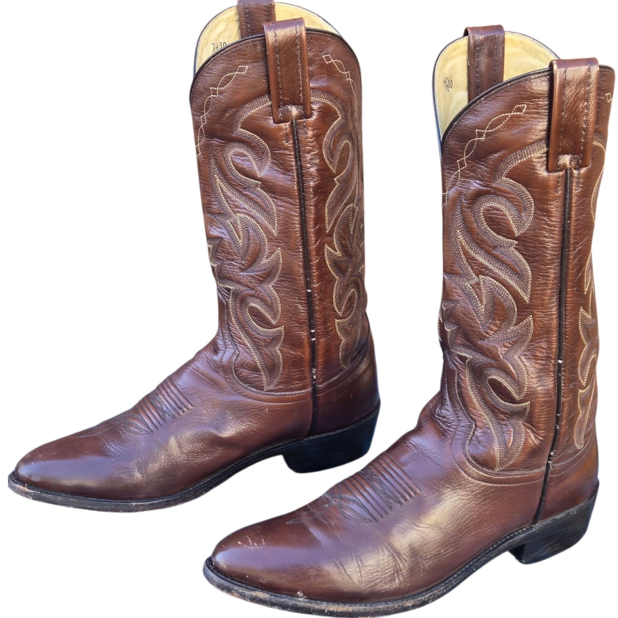 Dan Post Dan Post Cowboy Boots Mens Brown Leather 9 D Western Rockabi Size US 9 / EU 42 - 23 Thumbnail