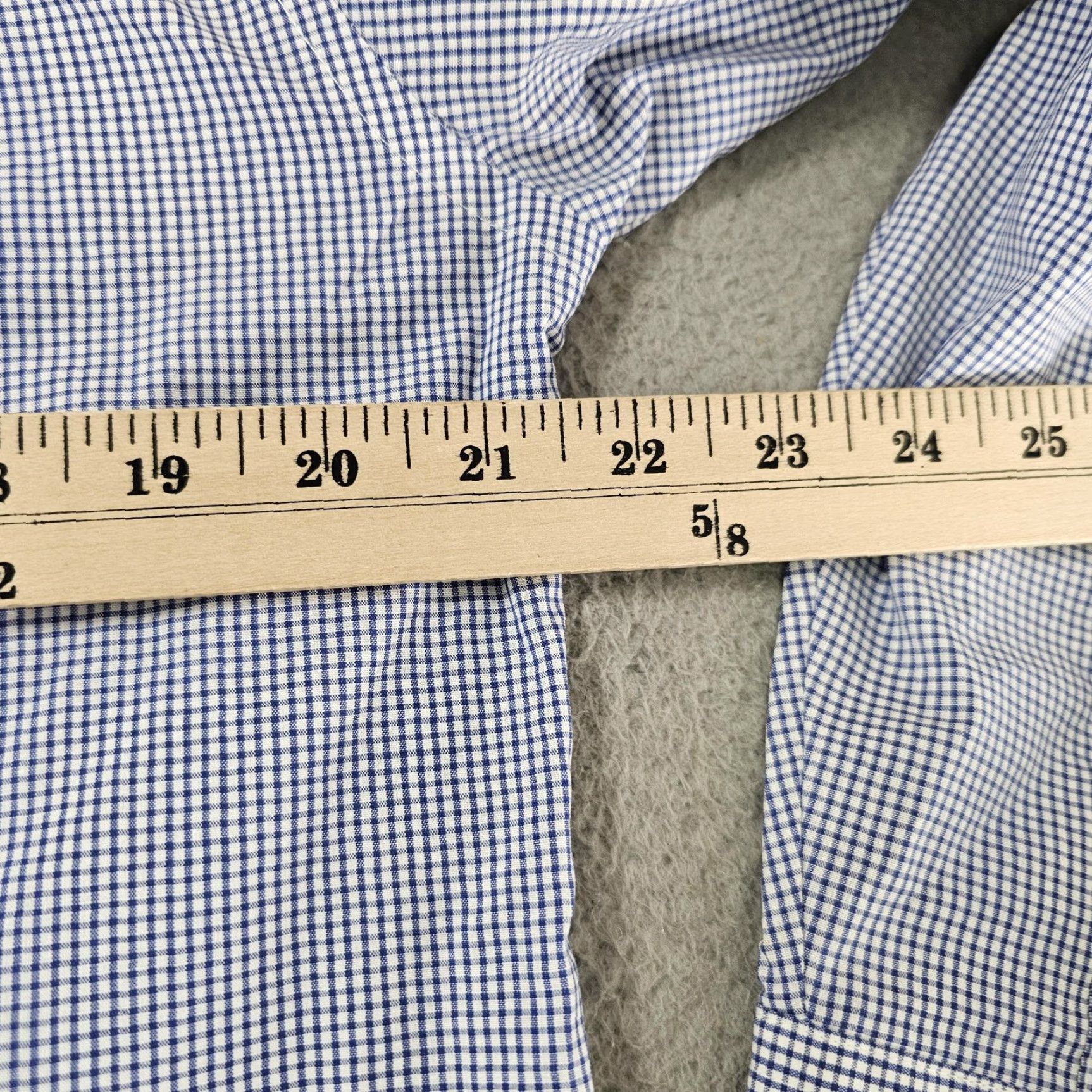 Stafford Stafford Dress Shirt Mens 15.5 32-33 Blue Check Travel Performance Regular Fit Shirt Mens Blue Gingham 60% cotton 40% polyester Size 42R - 7 Thumbnail