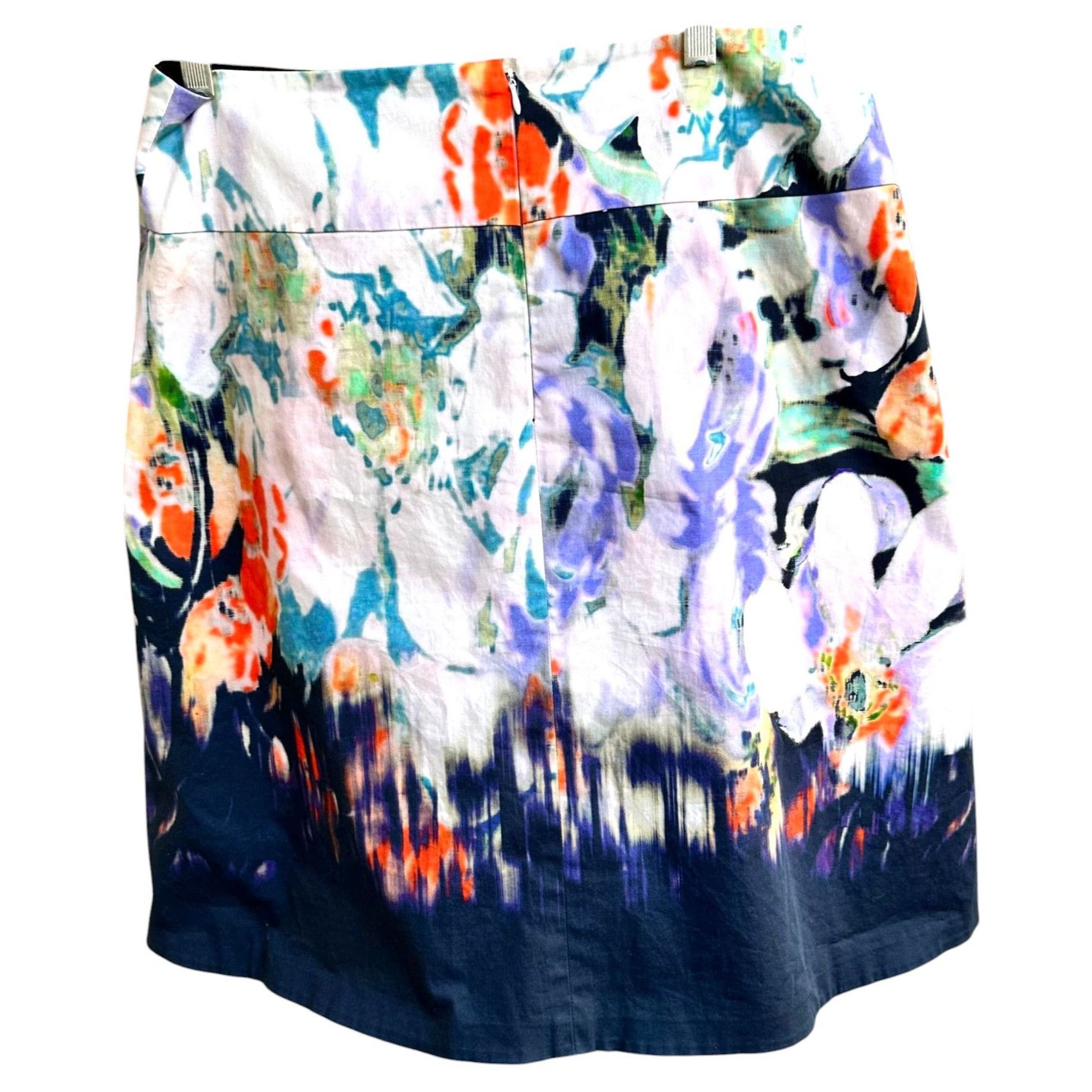 Elie Tahari × Nordstrom Elie Tahari Nordstrom Watercolor Skirt Size 12 A Line Zip Size 32" / US 10 / IT 46 - 6 Thumbnail