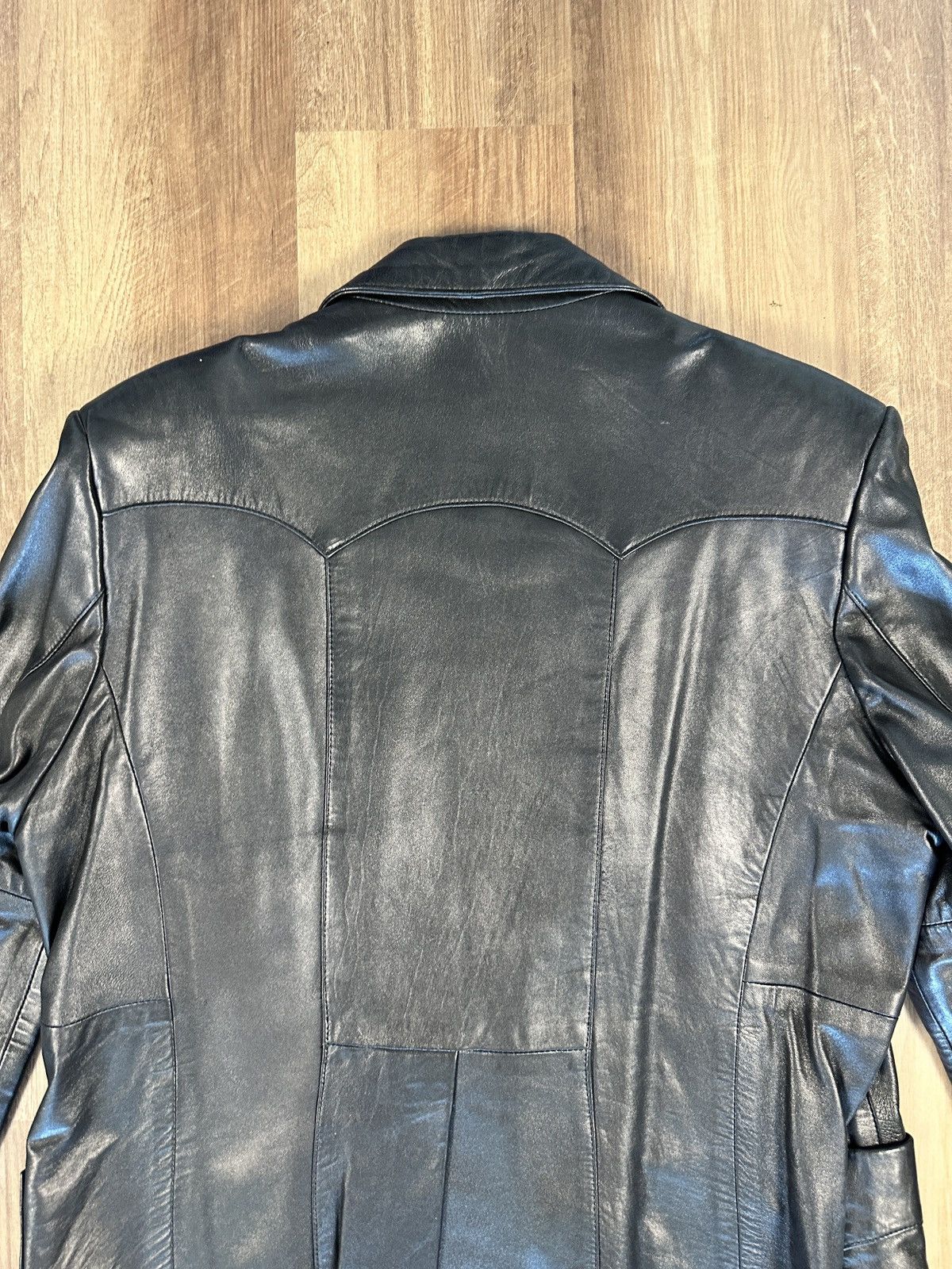 Vintage Vintage Diamonds Black Leather Jacket Blazer Sports Coat 46 Size 46R - 7 Thumbnail