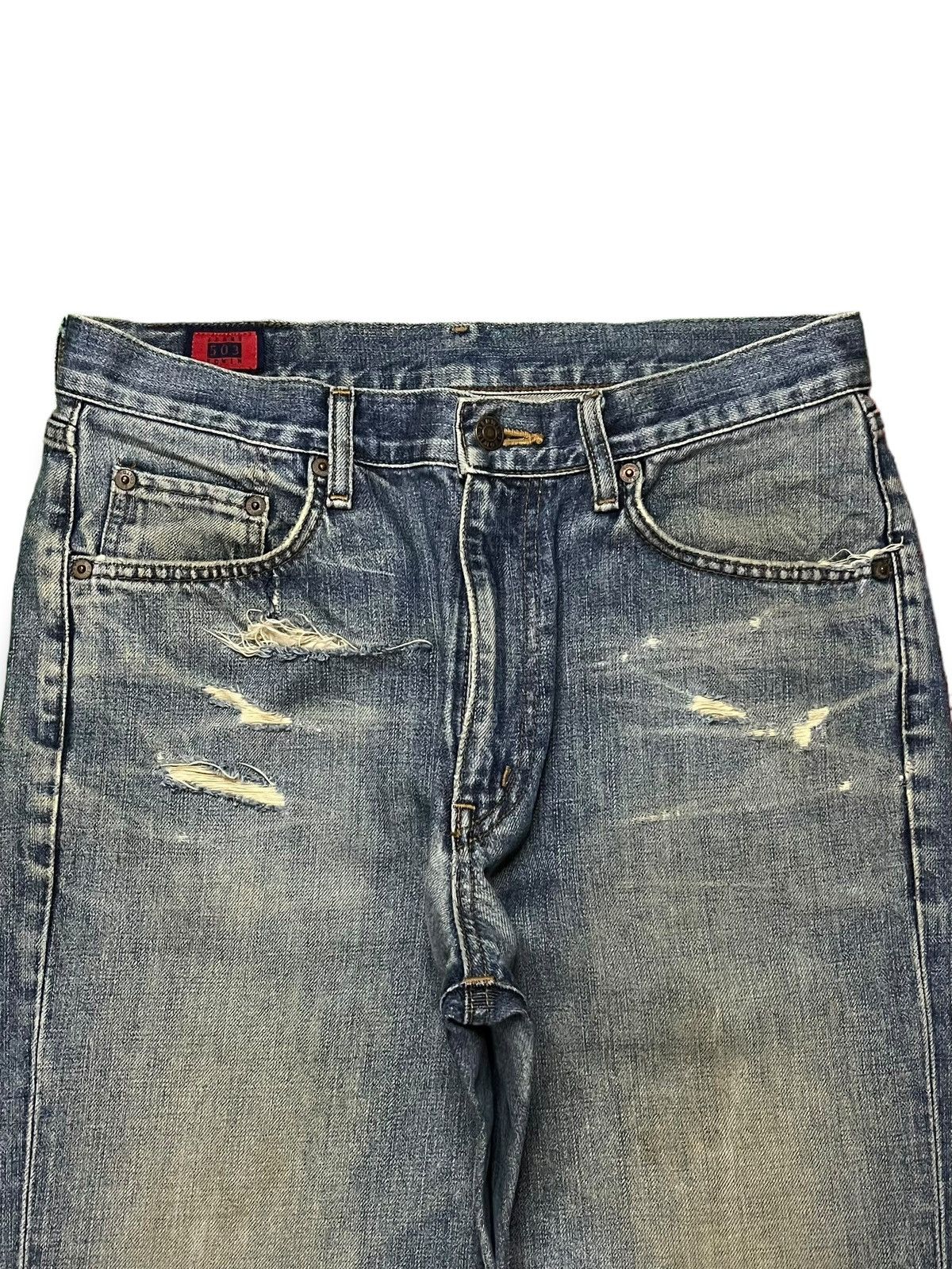 Edwin × Japanese Brand Vintage Japanese Edwin 503 Blue Wash Distressed Baggy Jeans Size US 32 / EU 48 - 4 Thumbnail