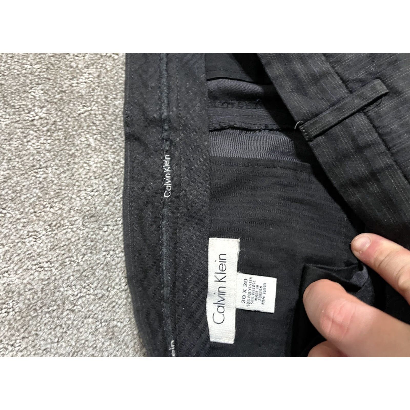 Calvin Klein Calvin Klein Mens Pants BLACK Striped Size 30x30 Dress Flat-Front Size US 30 / EU 46 - 5 Thumbnail