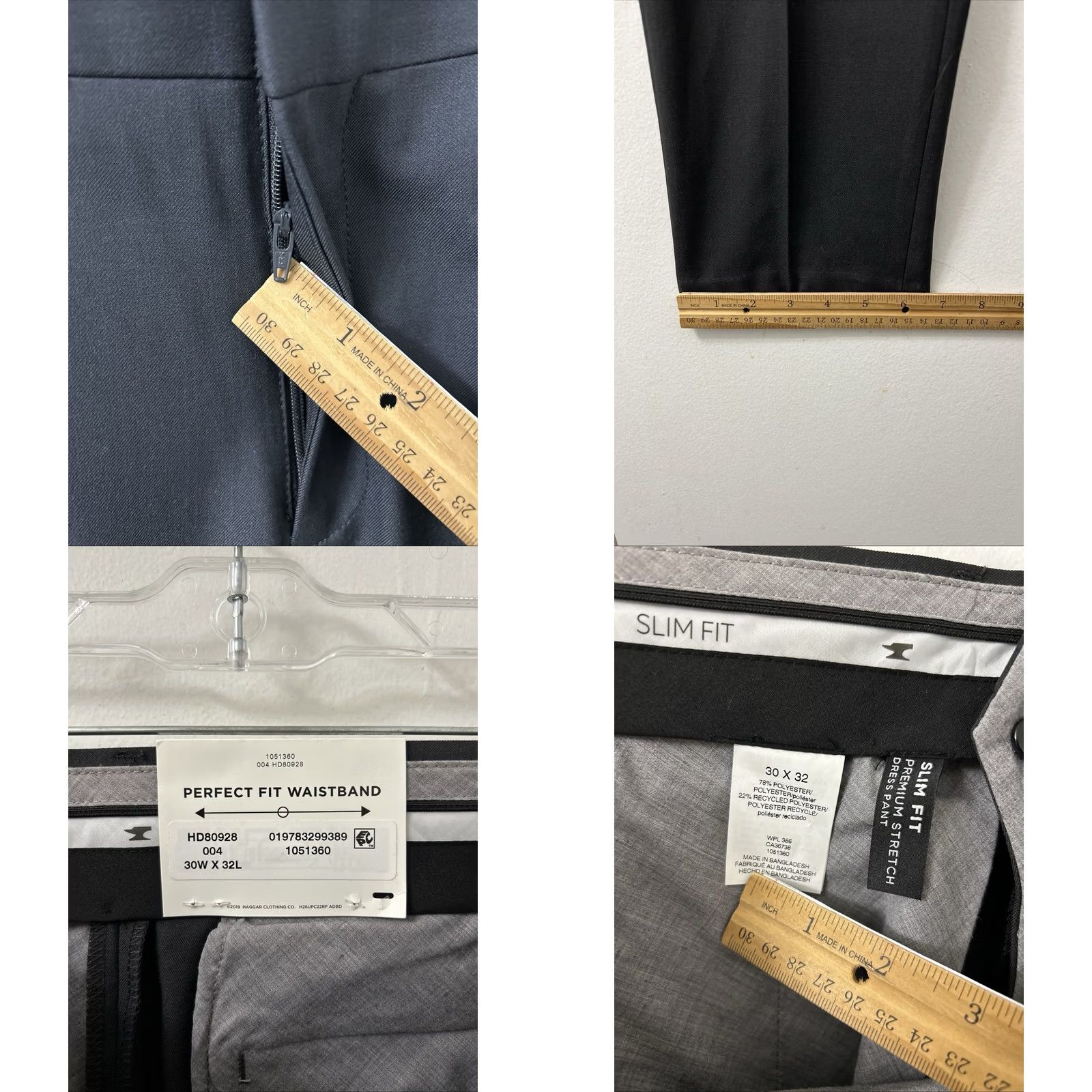 Haggar Haggar Premium Stretch Dress Pants Mens 30x32 Gray YKK Trousers NWT Slim Fit Size US 30 / EU 46 - 8 Thumbnail