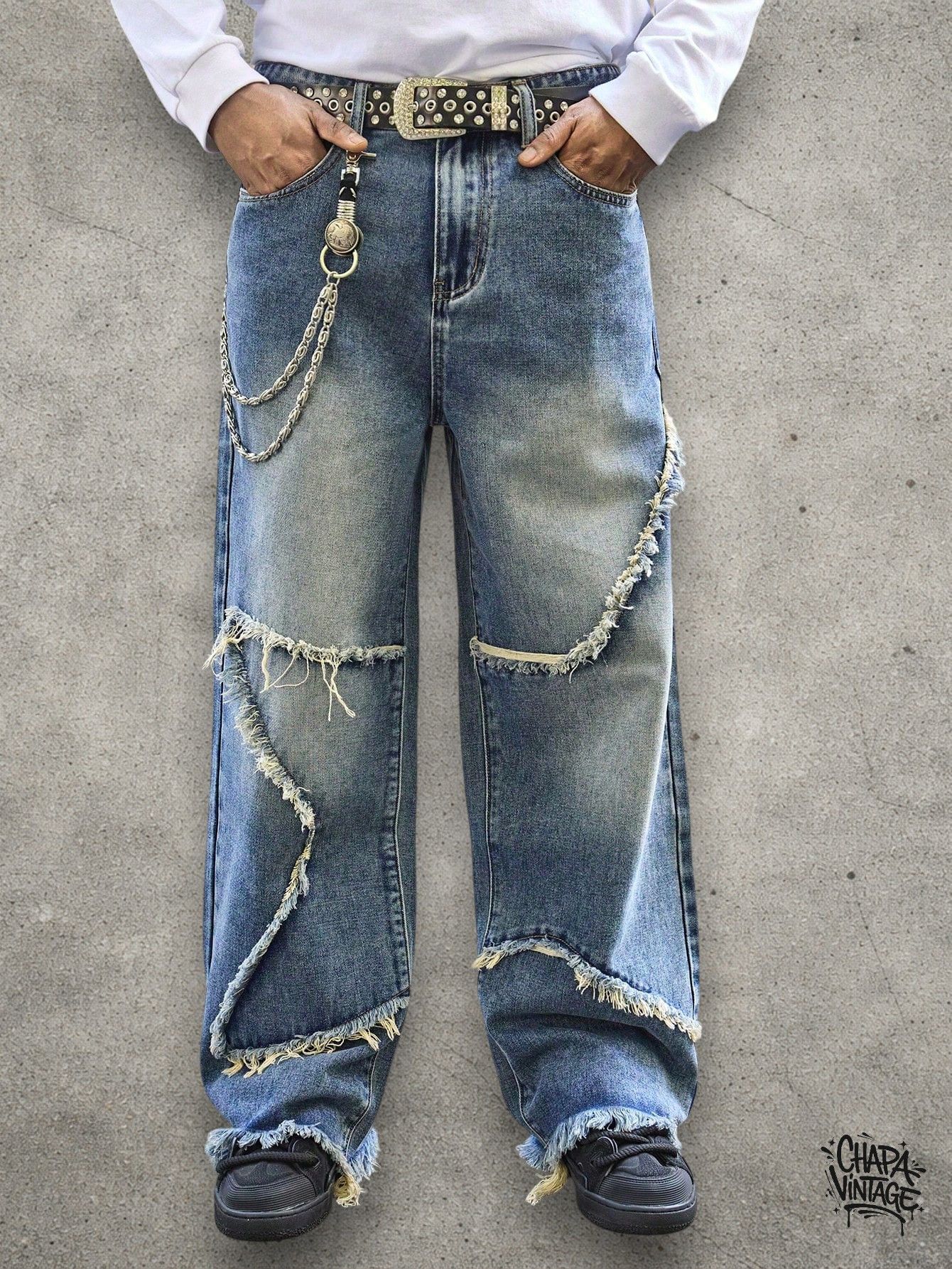 Japanese Brand Distressed washed jeans Size US 32 / EU 48 - 3 Thumbnail