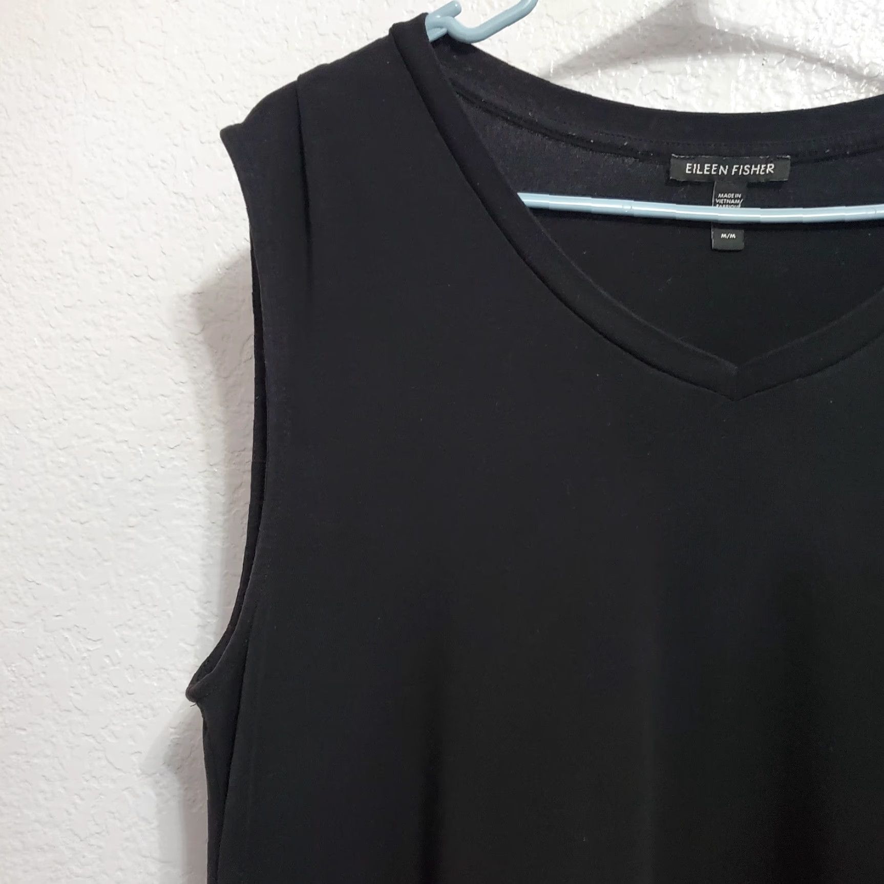 Eileen Fisher VINTAGE Eileen Fisher Dress Women M Black Lyocell Sleeveless A-Line Midi Minimalist Size M / US 6-8 / IT 42-44 - 6 Thumbnail