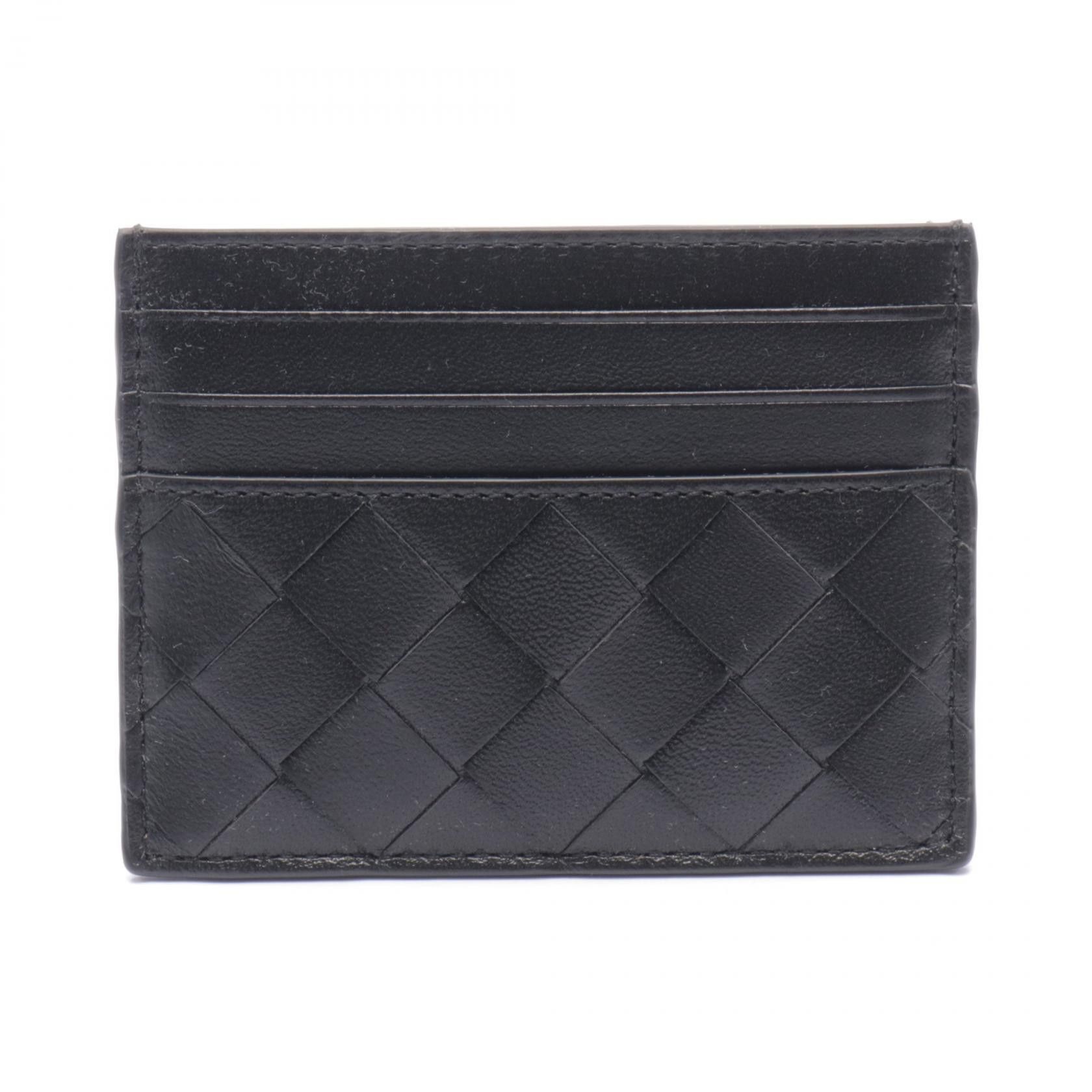 Bottega Veneta Bottega Veneta Lambskin Card Case Black Leather Card Case 742325VCPP38425