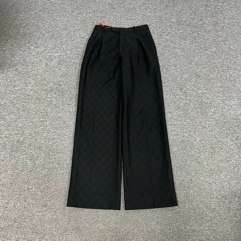 Gucci gucci patterned wool wide-leg pants size 36-dmc Size US 36 / EU 52 - 1 Thumbnail