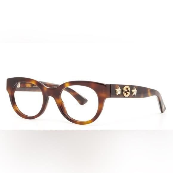 Gucci New - GUCCI OVAL EYEGLASSES GG0209O 002 HAVANA/GOLD 48MM 209 Size ONE SIZE - 3 Thumbnail