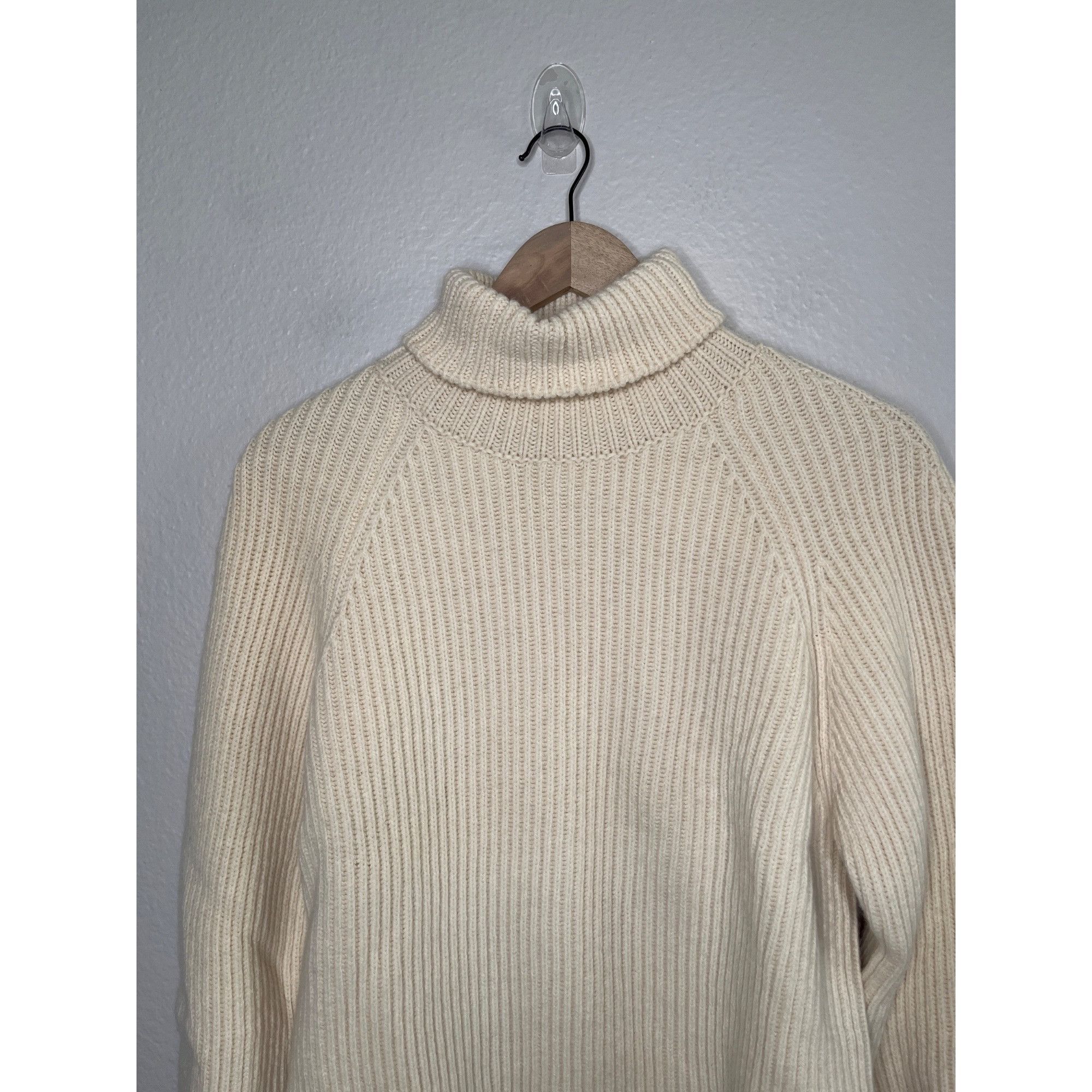 Alexander McQueen Alexander McQueen Mens Cream Ribbed Knit Wool Sweater Size US M / EU 48-50 / 2 - 2 Thumbnail