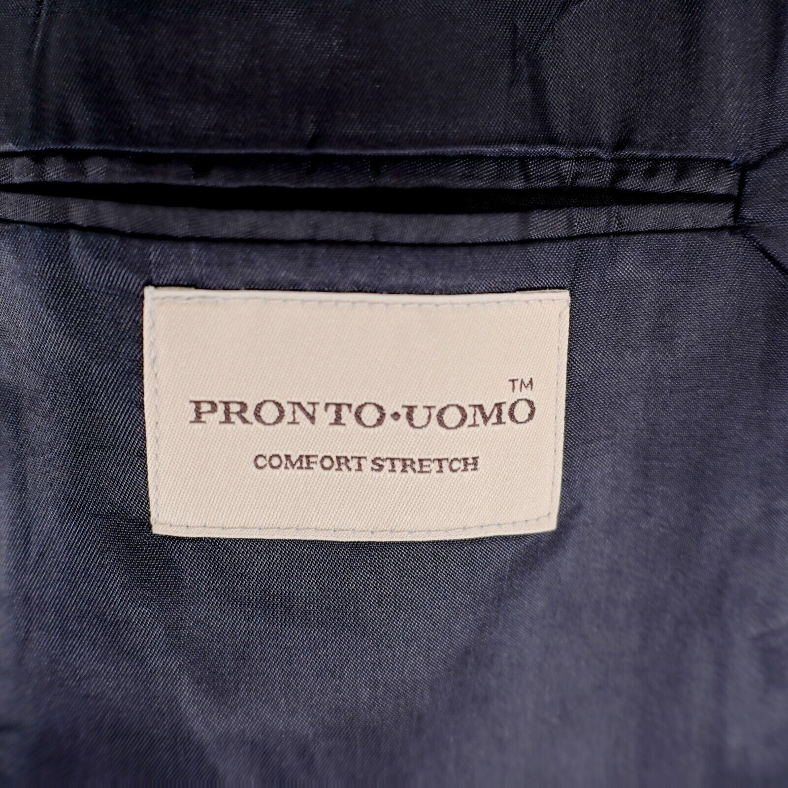 Pronto Uomo Pronto Uomo Comfort Stretch Worsted Wool Black 2 Button Suit Size 48L - 9 Thumbnail