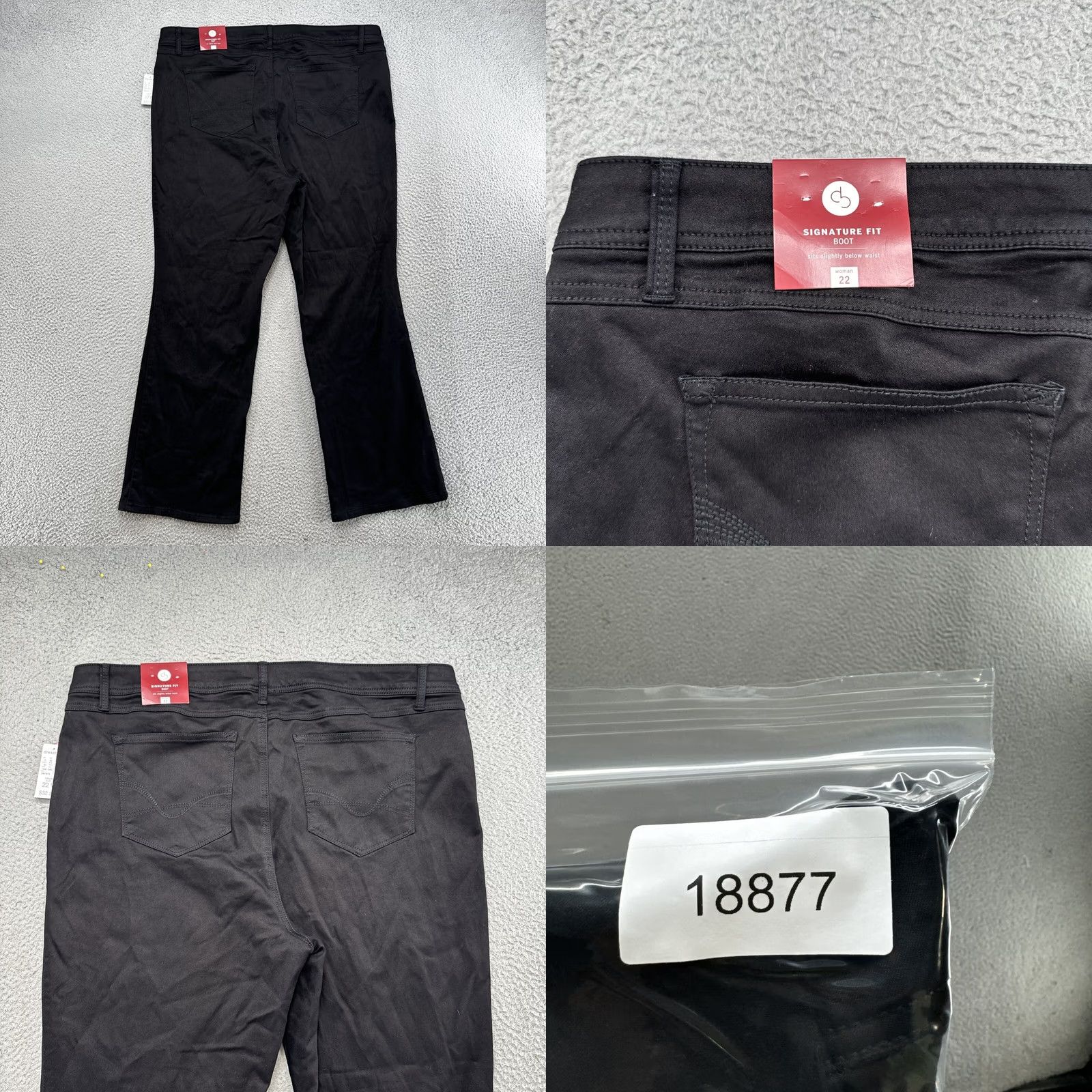 Vintage CB ESTABLISHED 1962 Black Denim Signature Bootcut Jeans Plus Size 22 Womens Body Size 40" / US 18 - 8 Thumbnail