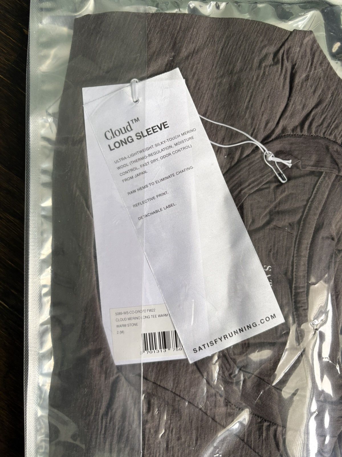 Satisfy Satisfy Cloud Merino Running Long Brown Wool Tee Shirt Size US M / EU 48-50 / 2 - 7 Thumbnail