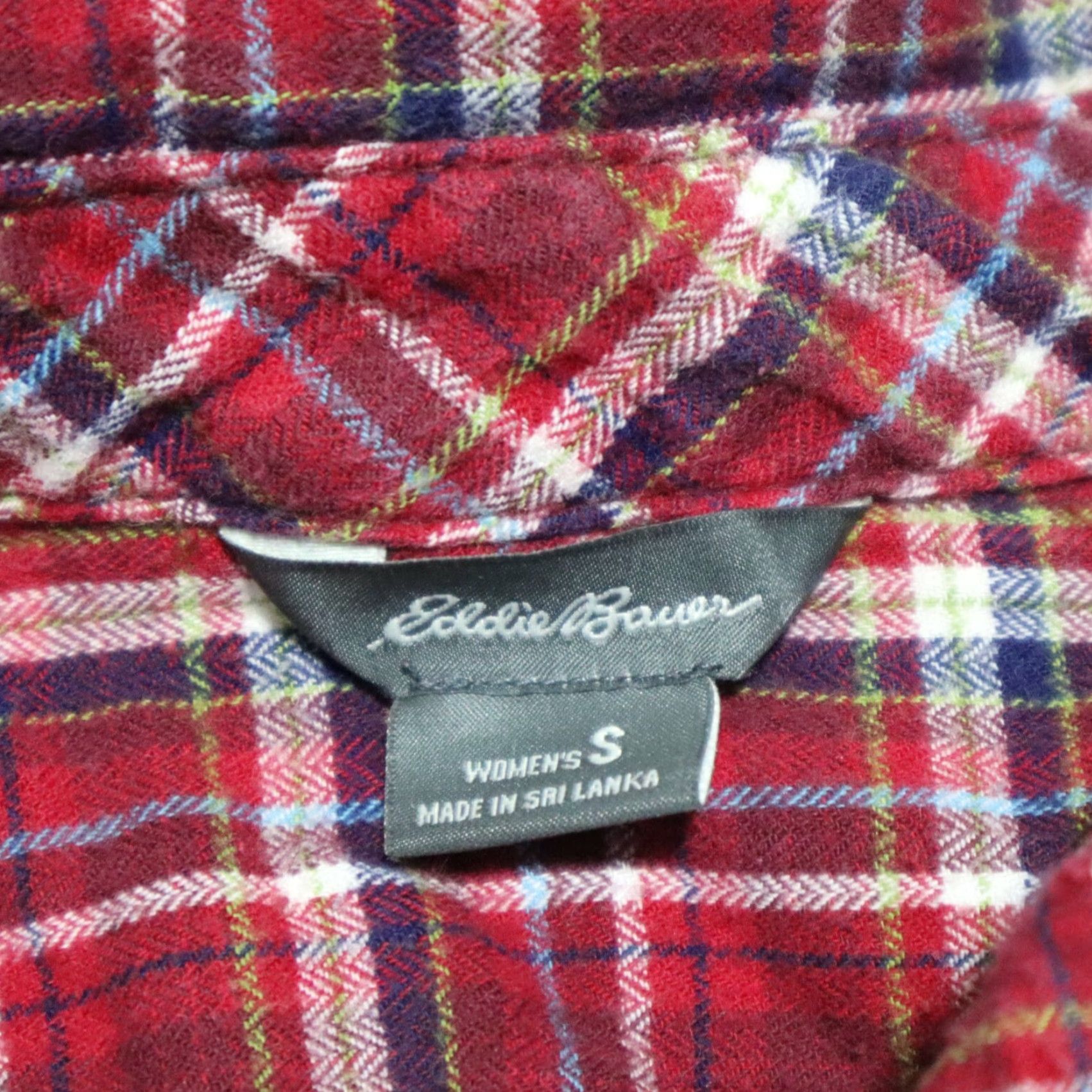 Eddie Bauer VINTAGE Eddie Bauer Shirt Red Plaid Long Sleeve Button-Down Women S Small Black Plaid 90s Mens Girls? Size S / US 4 / IT 40 - 3 Thumbnail