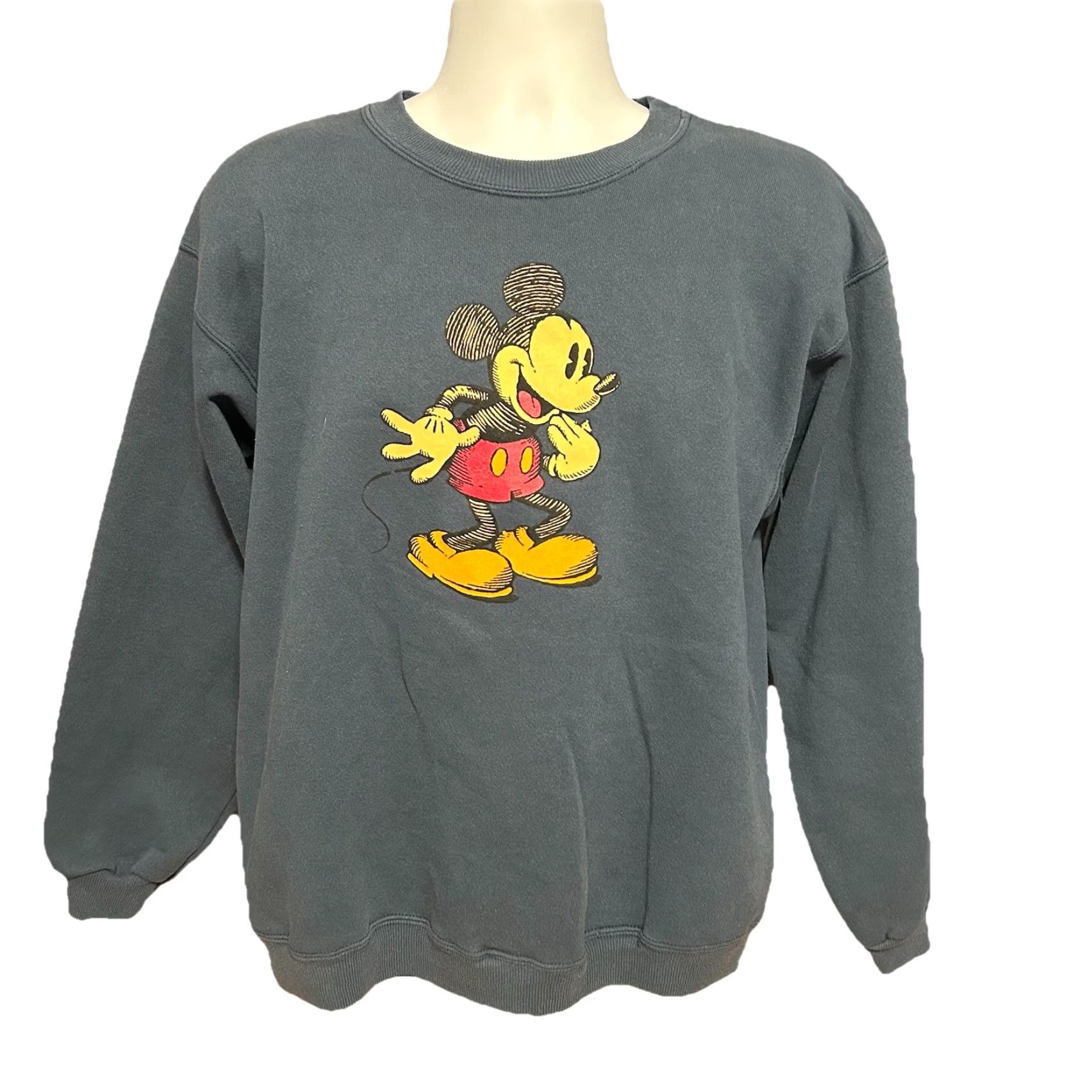 Disney Disney Mickey Mouse Sweatshirt Men M Navy Blue Crew Neck Pullover Logo Graphic Print The Disney Store Size US M / EU 48-50 / 2 - 2 Thumbnail