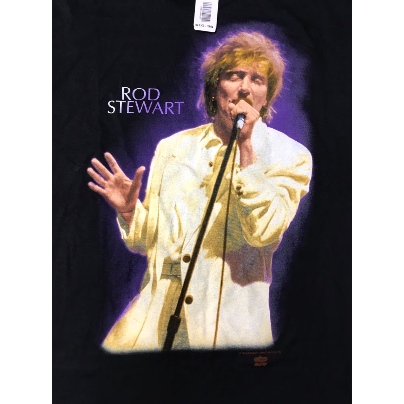 Hanes VINTAGE Rod Stewart 1993 Tour T-Shirt XL Men's Black Hanes Single Stitch 90s Music Size US XL / EU 56 / 4 - 4 Thumbnail