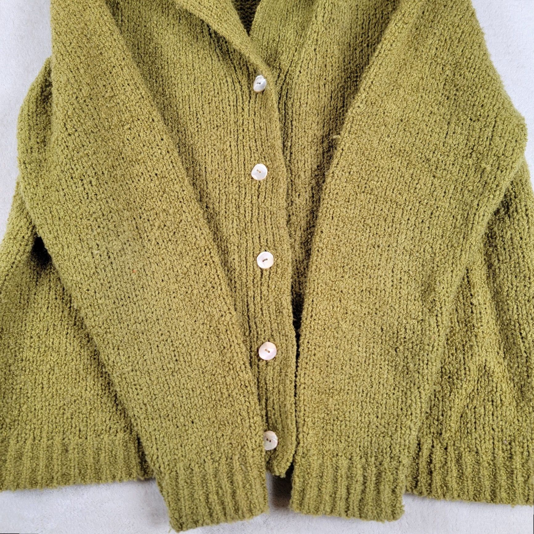 Vintage VINTAGE The May Company Cardigan Women’s Sweater L Green Heather Designers Originals Long Sleeve V-Neck Knit Heavy Knit Winter Fall Spring Womens Size L / US 10 / IT 46 - 5 Thumbnail