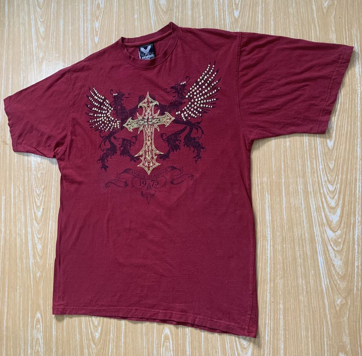 Avirex Avirex Classics Cross Wings Embroidered T Shirt Size US XL / EU 56 / 4 - 4 Thumbnail