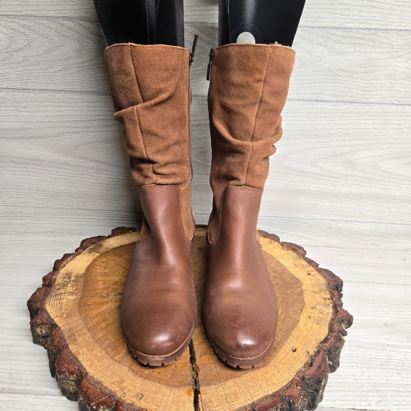 Vintage Softwalk Inara Leather Knee High Boots Brown Adult Women Size 8 Casual Size US 8 / IT 38 - 3 Thumbnail