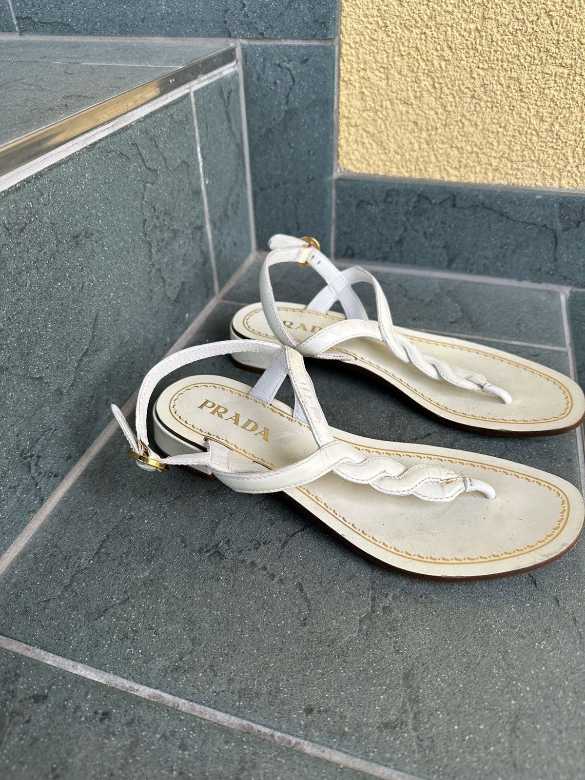 Prada Prada Sandals Made In Italy size 36 White Vintage Rare Size US 5.5 / IT 35.5 - 3 Thumbnail