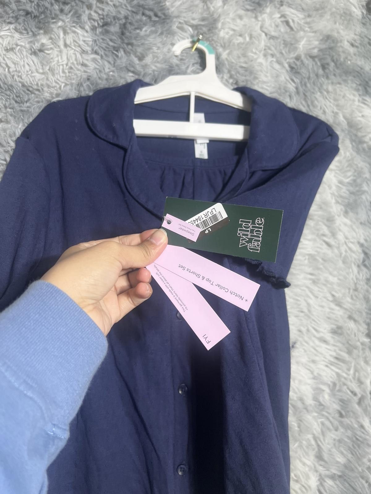 Other Wild Fable Navy Blue Button-Up Short Sleeve Top Size Small Size S / US 4 / IT 40 - 4 Thumbnail
