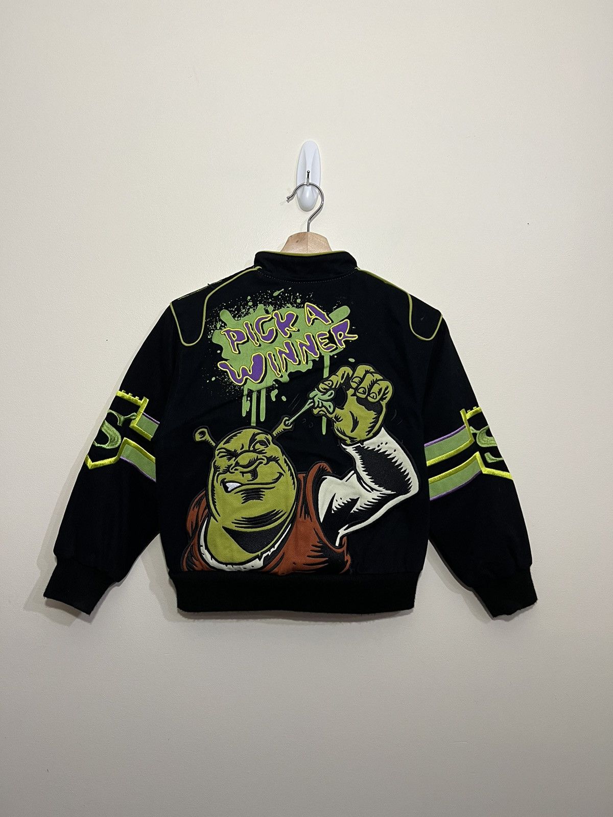 Vintage Nascar shops Shrek Advertising Jacket SEE