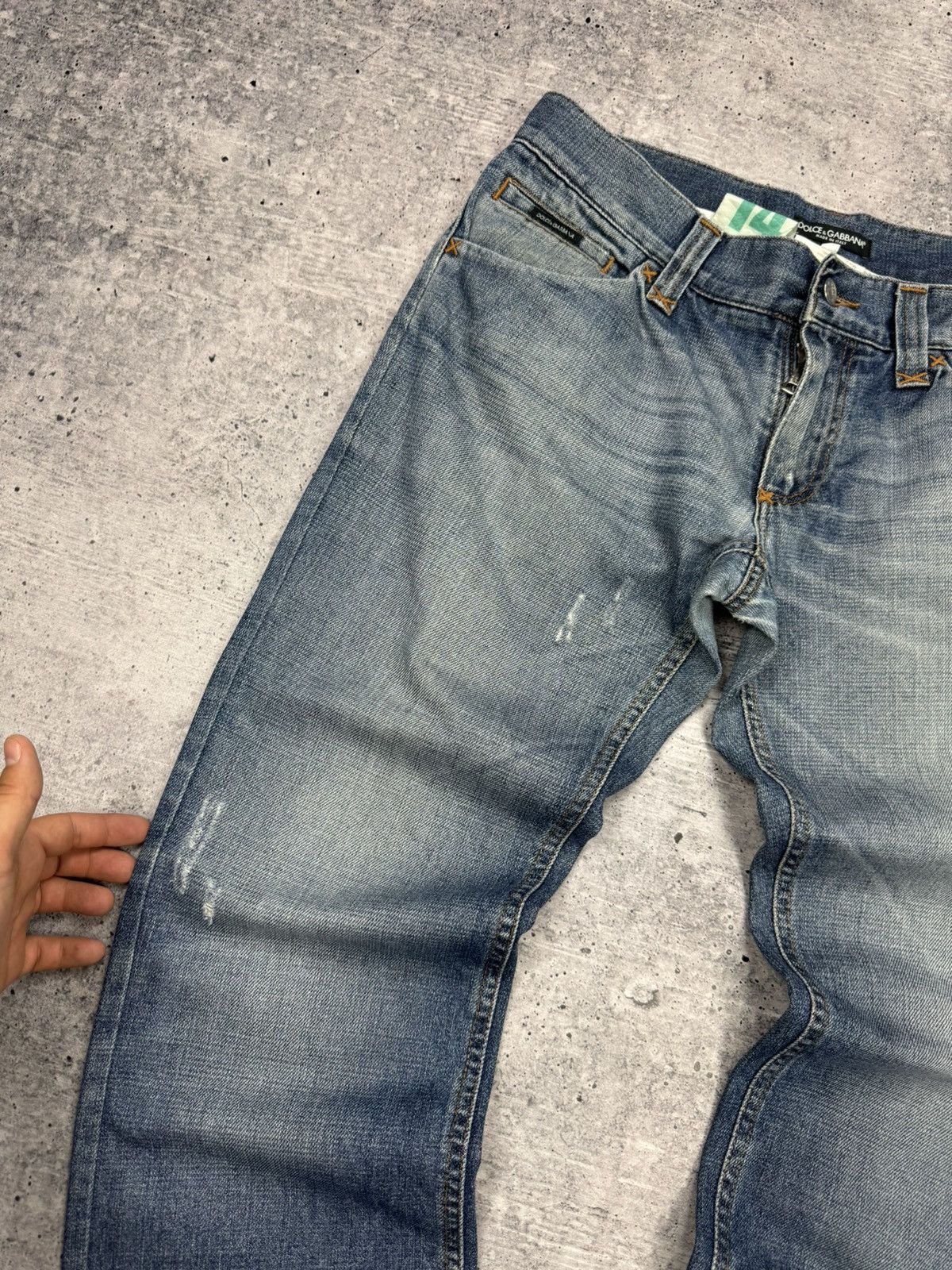 Dolce & Gabbana × Vintage Dolce&Gabbana Metal Pocket Big Logo Blue Stonewashed Jeans Size US 32 / EU 48 - 9 Thumbnail
