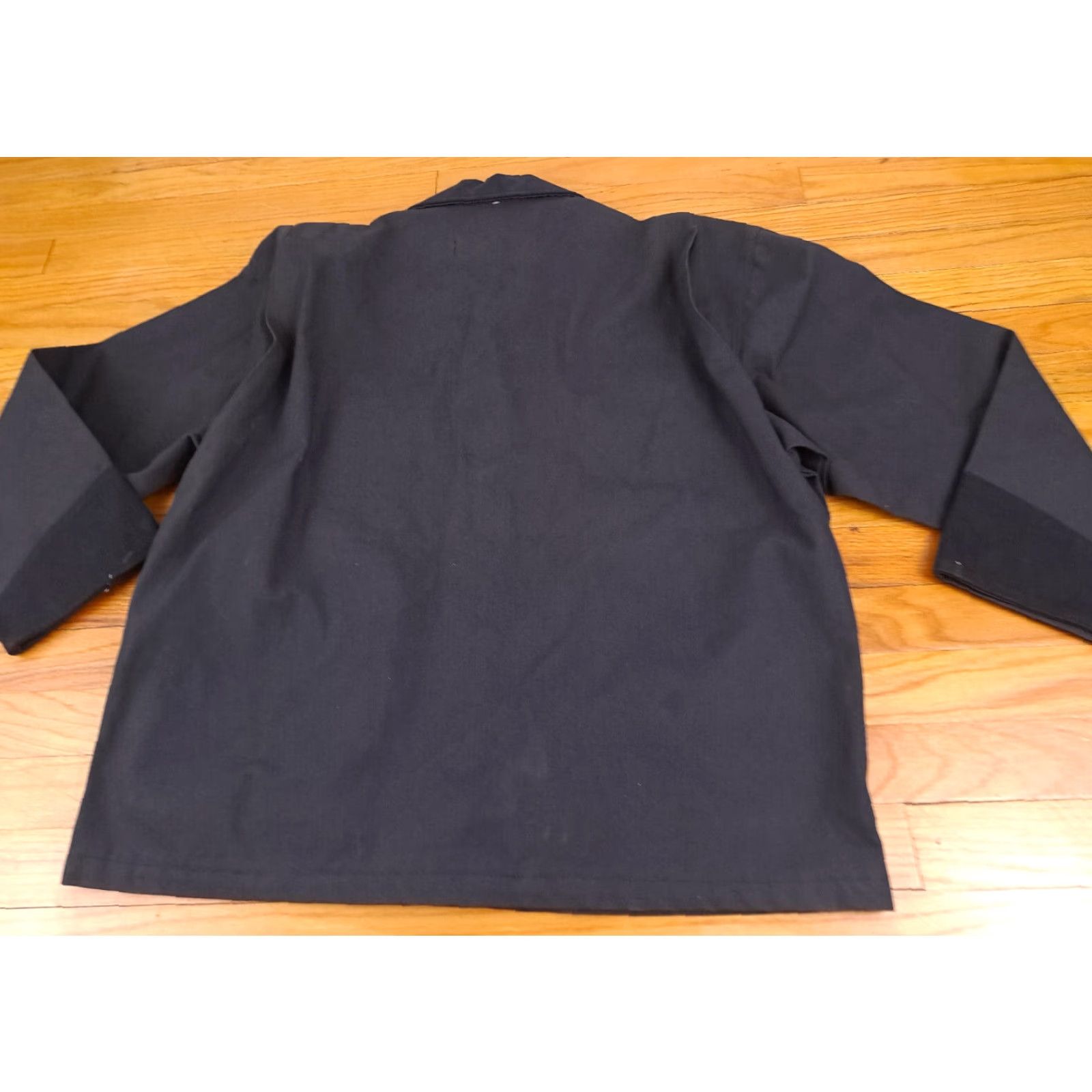 Denime VINTAGE Deuces And Jacks Black Heavy Denim Full Button Bomber Jacket L Mens 90s Motorcycle Outdoor Pockets Size US L / EU 52-54 / 3 - 7 Thumbnail