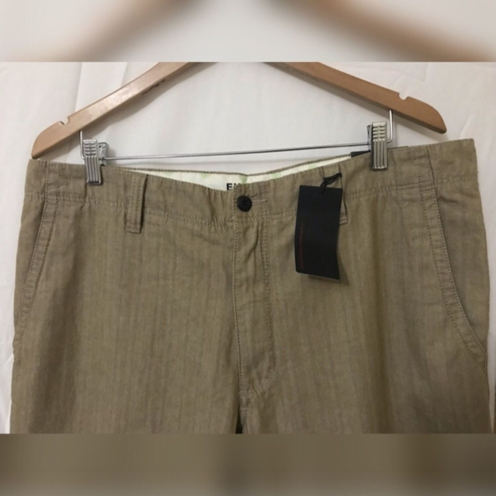 Express Express Producer Chino Khaki Boot Leg Dress Pants Size US 38 / EU 54 - 3 Thumbnail
