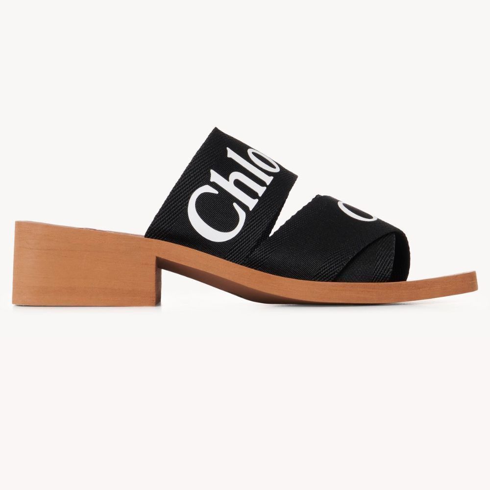 Chloe o1loc1c1024 Woody Heel Sandals in Black Size US 6 / IT 36 - 1 Thumbnail