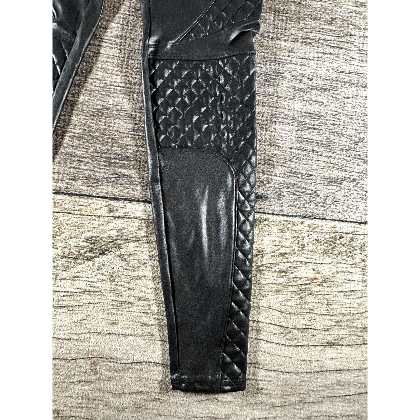 Spanx SPANX Women's 20248R Black Quilted Faux Leather Legging Size 32" / US 10 / IT 46 - 6 Thumbnail
