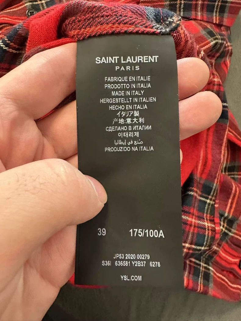 Saint Laurent Paris Saint Laurent Paris size 39 21 FW red wool plaid shirt 250 Size US M / EU 48-50 / 2 - 6 Thumbnail