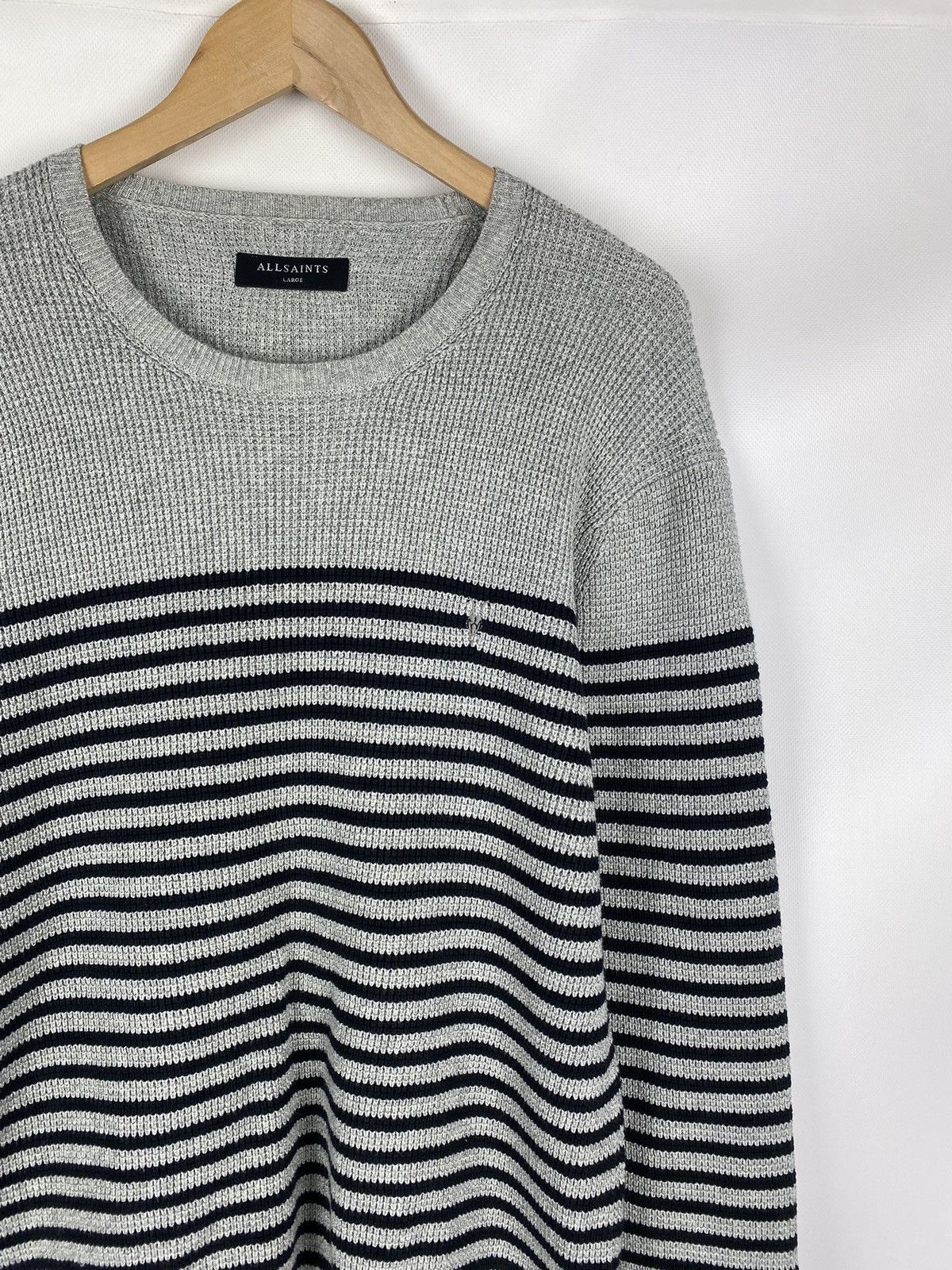 Allsaints × Japanese Brand Allsaints Trias Breton Crew Neck striped sweater pullover Size US L / EU 52-54 / 3 - 5 Thumbnail