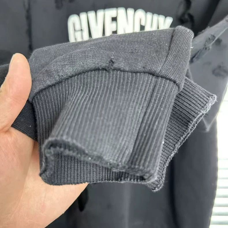 Givenchy Givenchy Black Destruction Logo Sweatshirt Size US XS / EU 42 / 0 - 6 Thumbnail