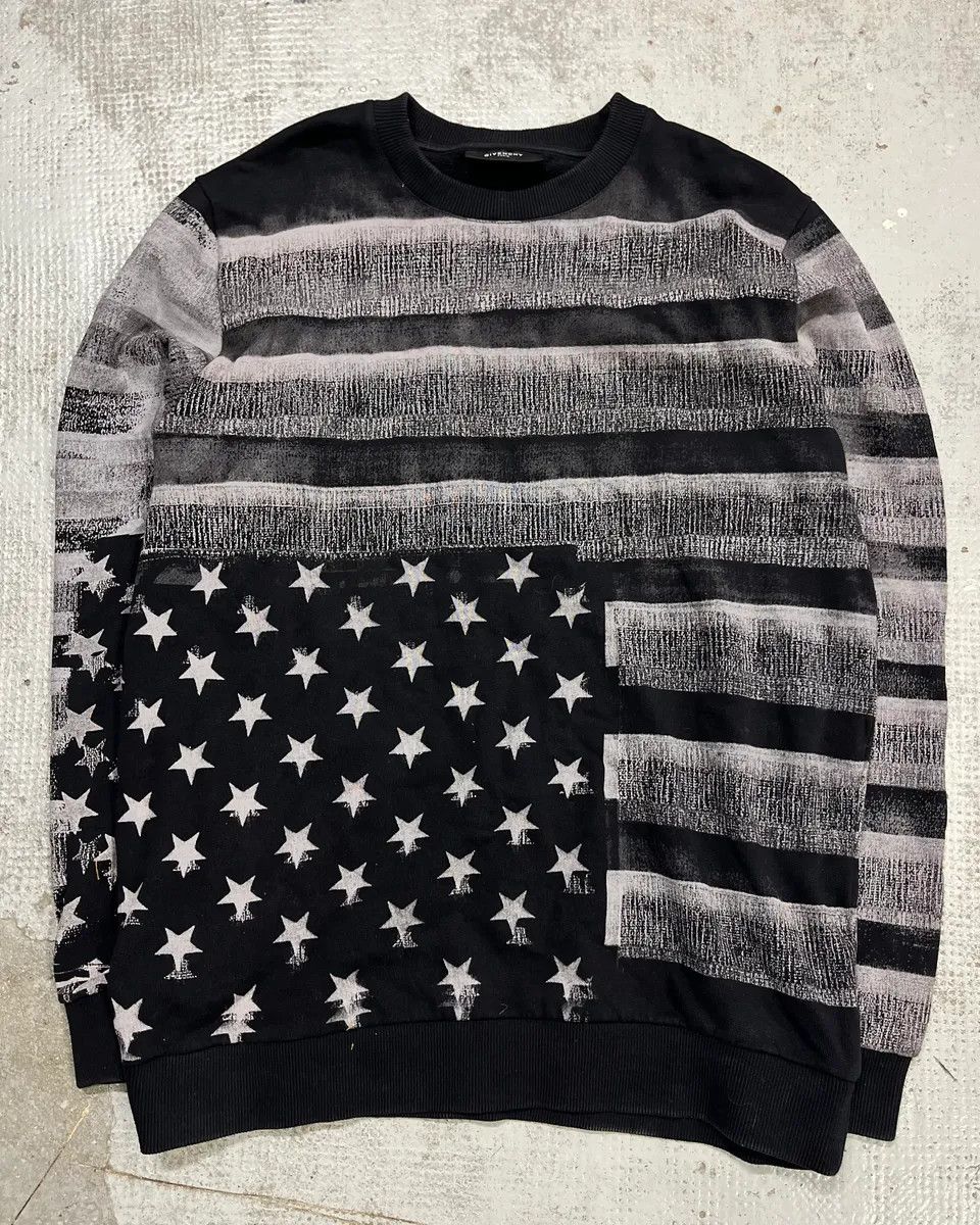 Givenchy AW2014 Givenchy Black Grey Striped USA Flag Star Sweater Size US M / EU 48-50 / 2 - 4 Thumbnail