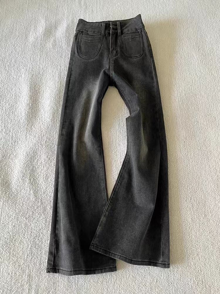 Japanese Brand × Jean Street Y2K vintage washed black baggy micro flare jeans Size US 34 / EU 50 - 2 Thumbnail
