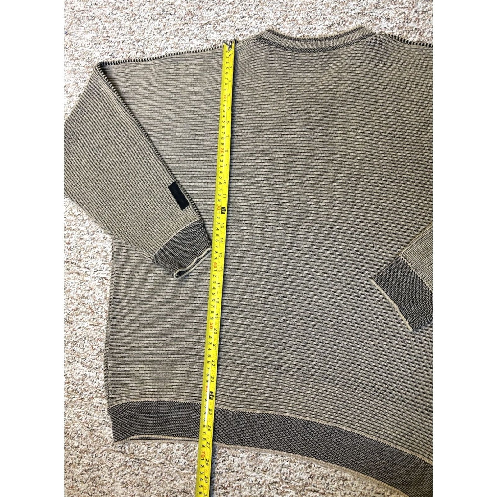 Carlo Colucci VINTAGE Carlo Colucci Sweater V-Neck Striped Mens Large Germany Made Pullover 90s Classic Designer Beige Cotton Blend Knitted Knit Regular Mens Size US L / EU 52-54 / 3 - 5 Thumbnail