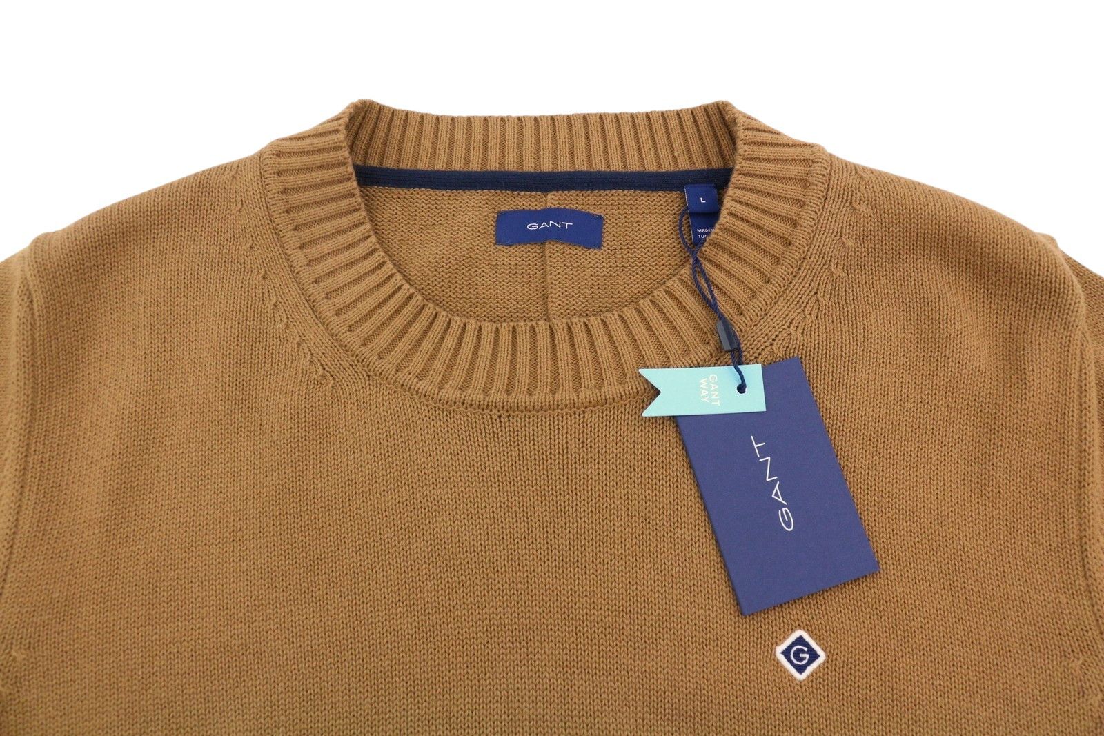 Gant ICON G COTTON C-NECK L Roasted Walnut Knit 88077 Size L / US 10 / IT 46 - 5 Thumbnail