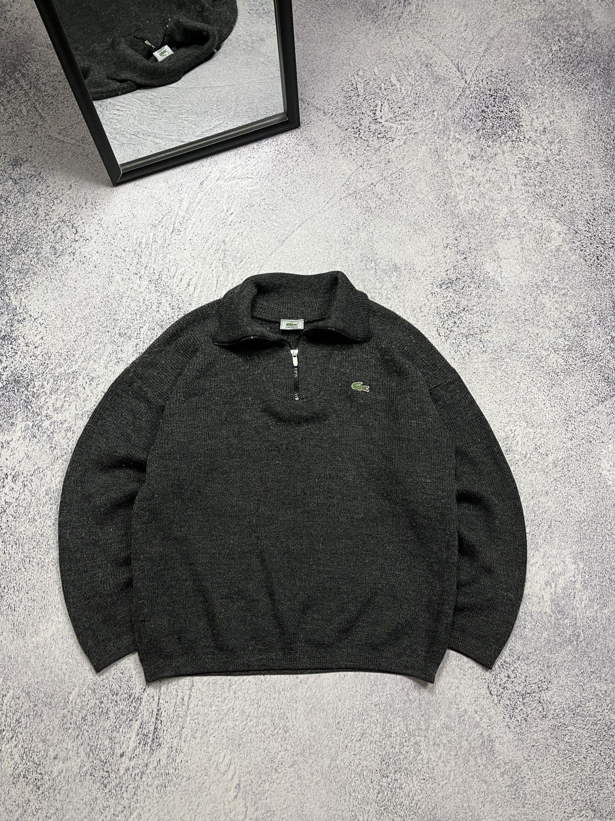 Lacoste × Vintage Vintage Rare Lacoste Made in France Wool Zip Sweater Y2K Size US L / EU 52-54 / 3 - 1 Thumbnail