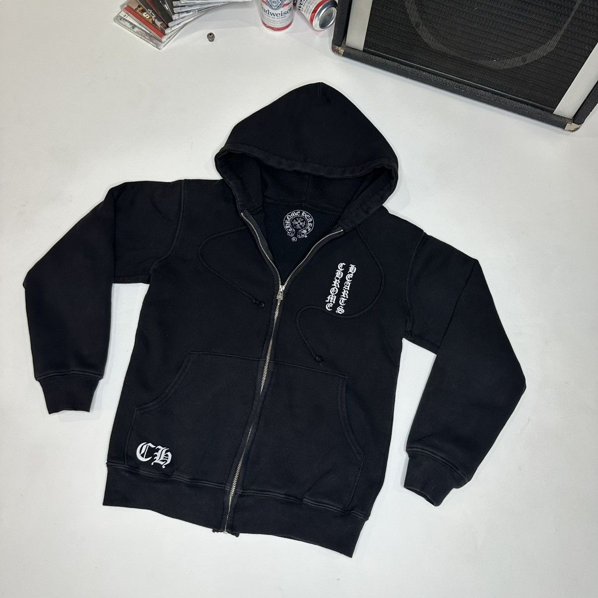 Chrome Hearts Dagger Zip Up Hoodie Black | Grailed