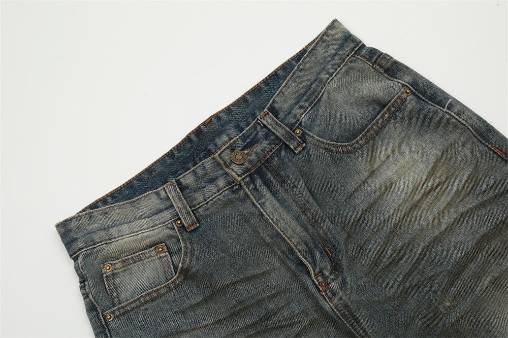 Japanese Brand × Jean Punk men's heavy distressed loose straight-leg ripped jeans Size US 32 / EU 48 - 4 Thumbnail
