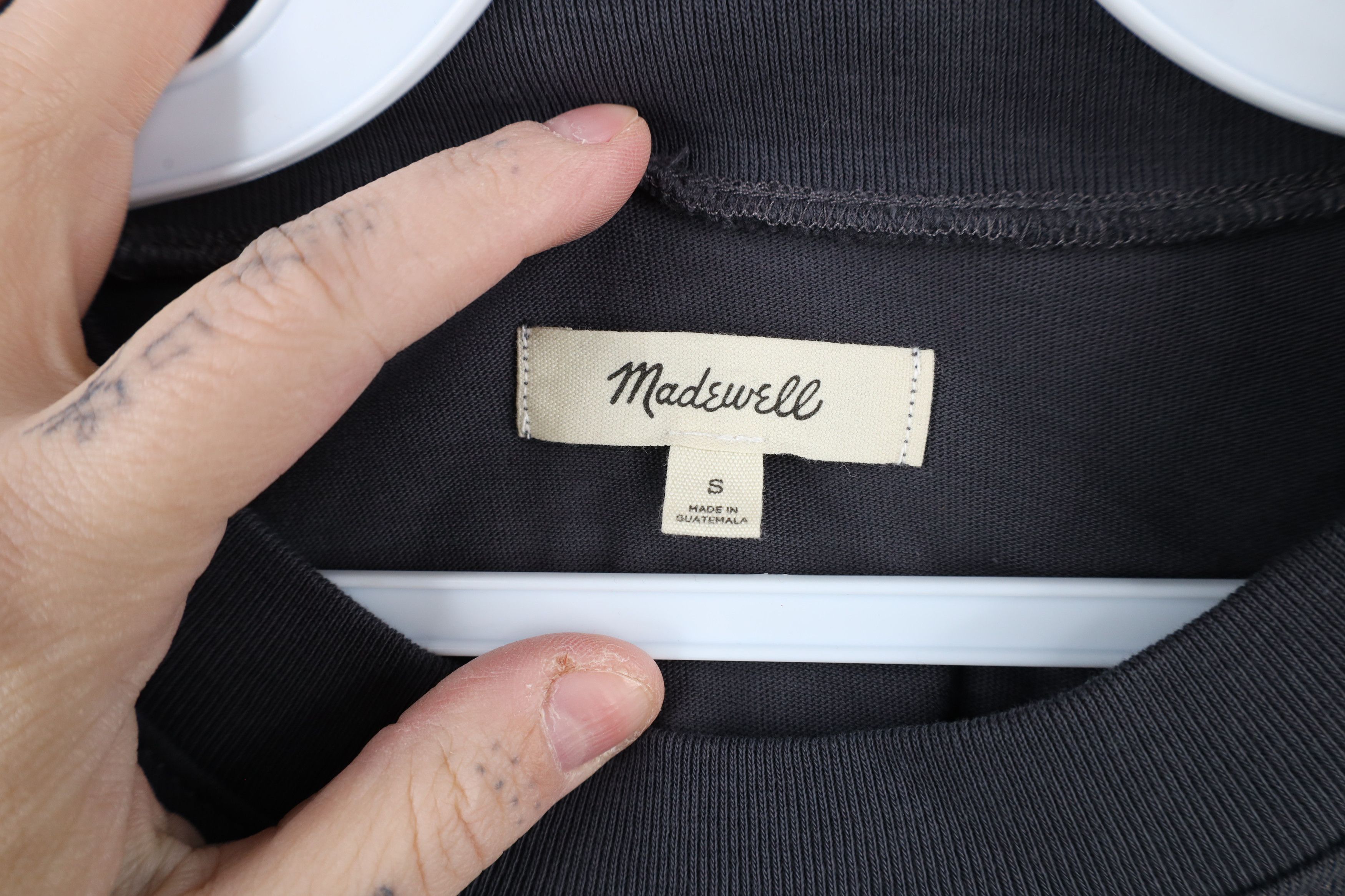 Madewell × Vintage Madewell Supima Cotton Essential Long Sleeve T-Shirt Gray Size S / US 4 / IT 40 - 7 Thumbnail