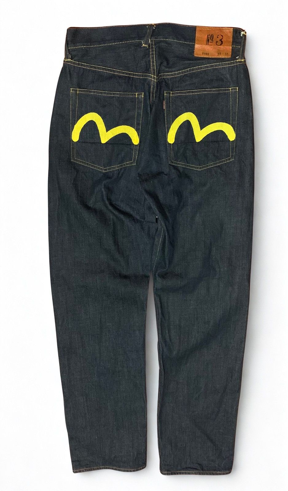 Evisu Evisu Lot 2001 Yellow Seagull Logo Jeans Size US 33 - 1 Thumbnail