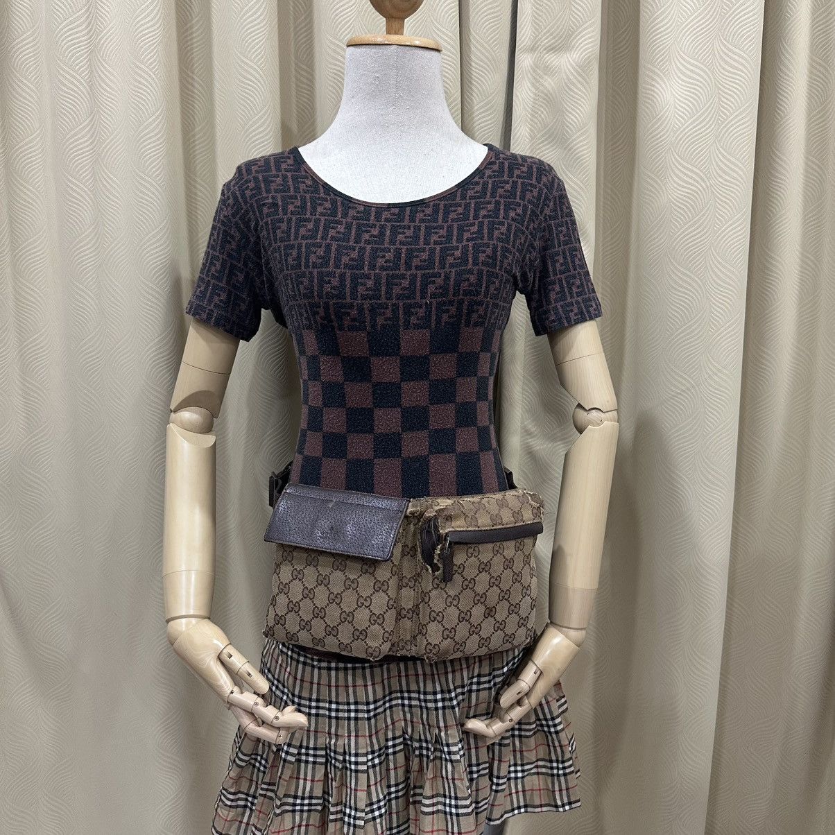 Gucci GUCCI GG CANVAS DOUBLE POCKET WAIST BUMBAG FANNY PACK 28 Size ONE SIZE - 17 Thumbnail