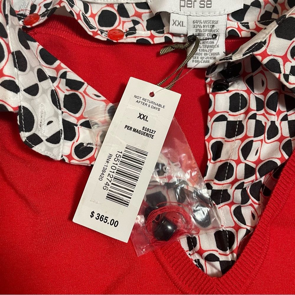 James Perse NWT New $365 Per Se Red Sweater with Removable Collar Size Size XXL / US 16-18 / IT 52-54 - 6 Thumbnail