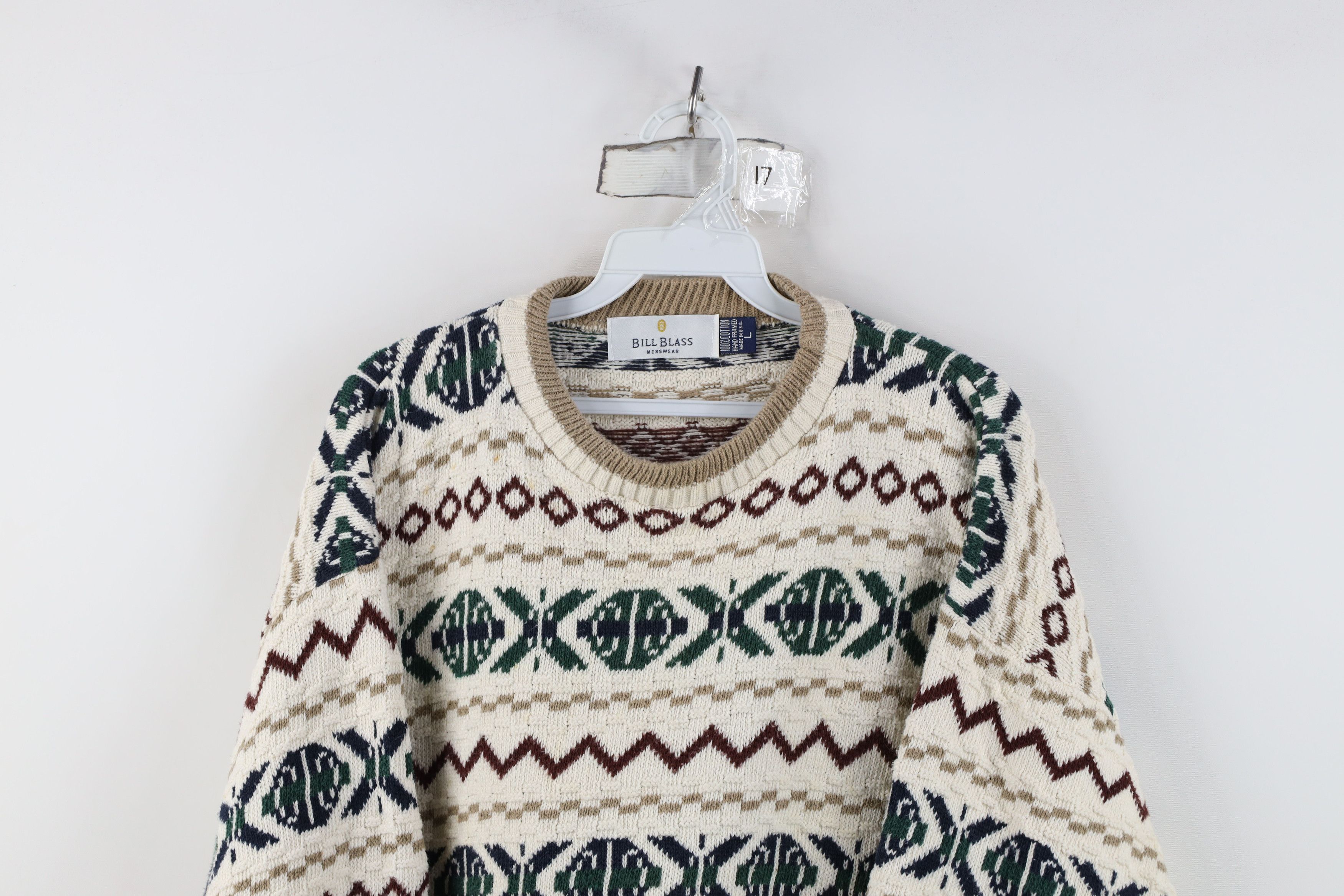 Vintage Vintage 90s Streetwear Cotton Knit Fair Isle Sweater USA Size US L / EU 52-54 / 3 - 2 Thumbnail