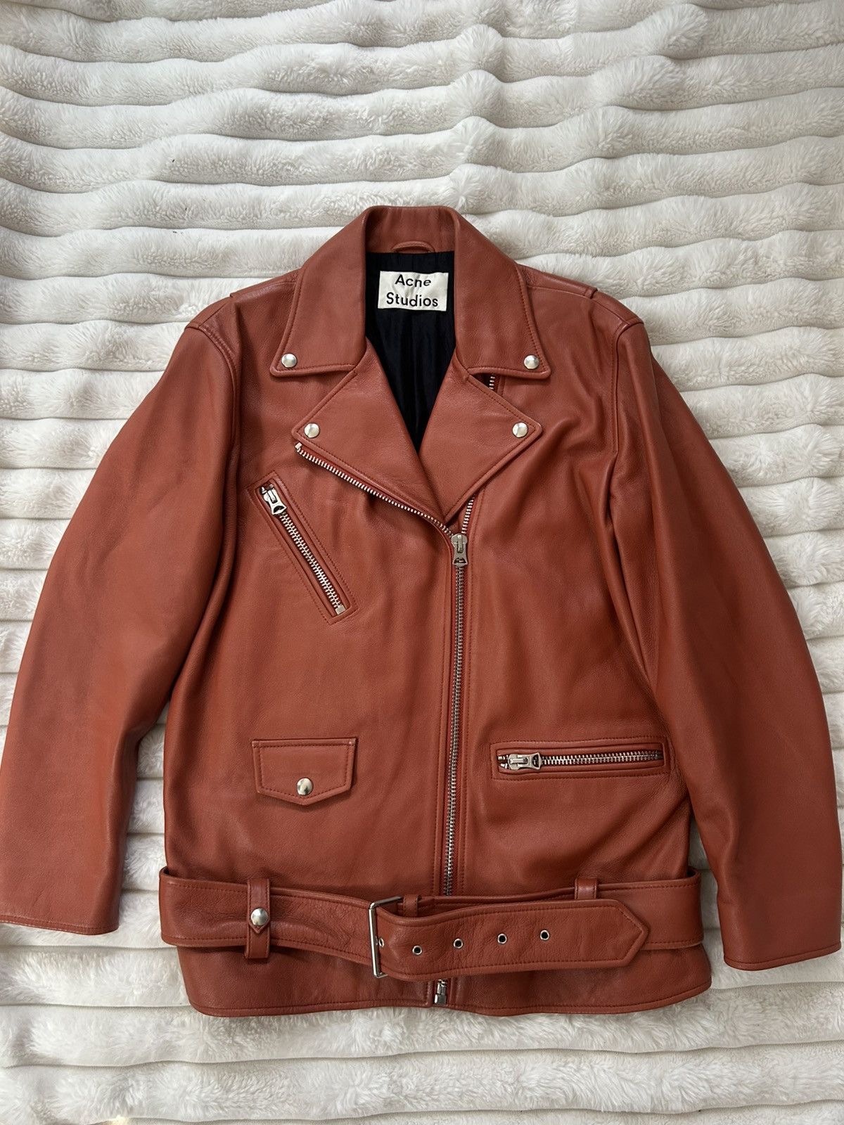 Acne Studios ACNE Studios Lamb Leather Biker Jacket Size XS / US 0-2 / IT 36-38 - 1 Thumbnail