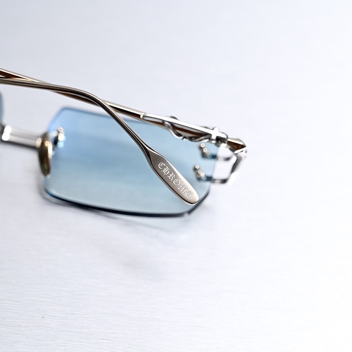 Chrome Hearts CHROME HEARTS LORDIE SHINY SILVER - GOLD PLATED SUNGLASSES Size ONE SIZE - 8 Thumbnail