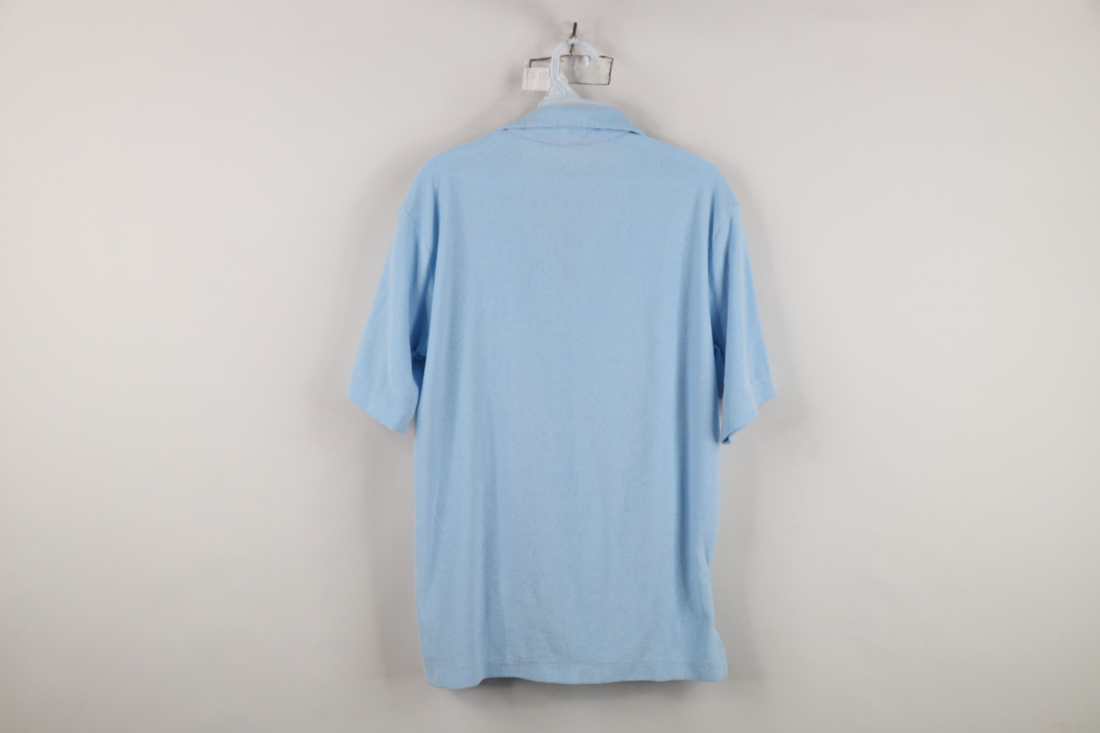 Vintage Vintage 70s Streetwear Terry Cloth Collared Polo Shirt Blue Size US L / EU 52-54 / 3 - 12 Thumbnail